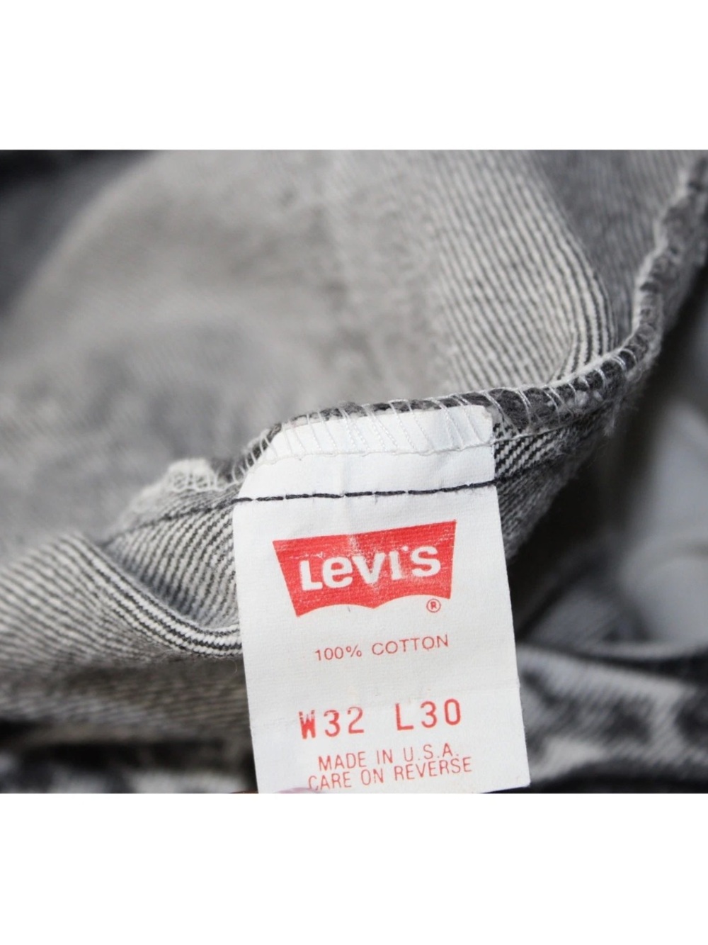 Men's Acid-Wash Grey 505 Vintage 80’s Levi Jeans - Picture 6 of 7
